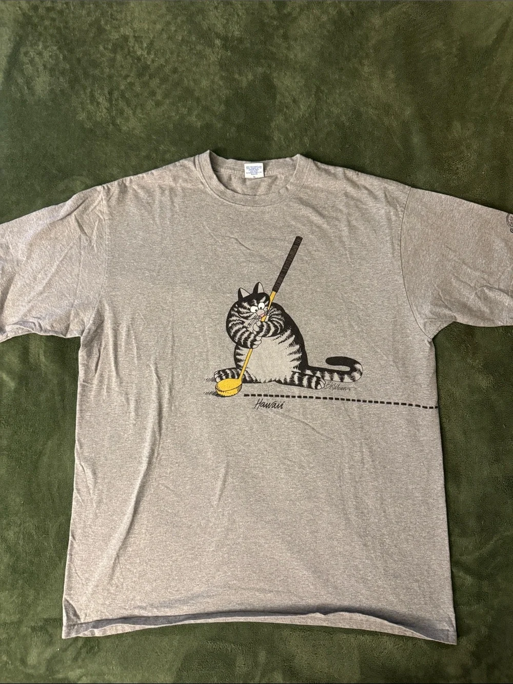 B. Kilban Authentic Crazy Shirts Gray Cat Golf Tee Hawaii - Picture 1 of 7